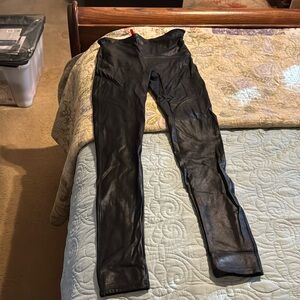 Spanx Faux Leather Black Leggings.  Size medium.